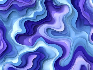 Obraz premium Swirling abstract waves in blue and purple tones.