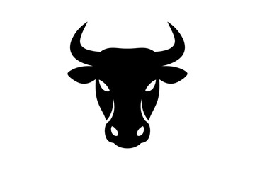 Black silhouette of a bull head vector illustration