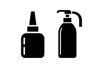 Dispenser bottle and glue bottle product vector art