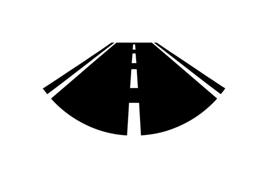 Road highway asphalt perspective street travel icon