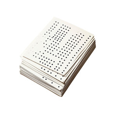 Stack of Perforated Paper Sheets with Dotted Pattern