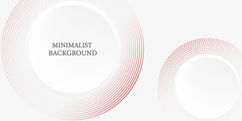 Abstract white background with red circle lines. Digital future technology concept. vector illustration.