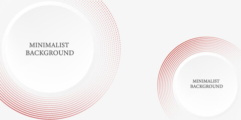 Abstract white background with red circle lines. Digital future technology concept. vector illustration.