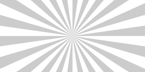 Retro abstract explosion white and gray ray sunrise star sunbeam texture background. vector illustration circle light banner cartoon add design.	