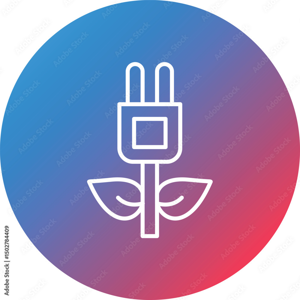 Poster power line gradient circle background icon