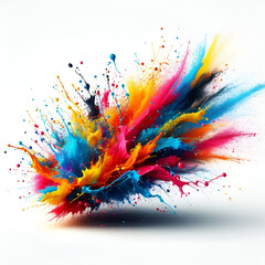 Vibrant Color Splash Explosion - Dynamic Abstract Digital Art