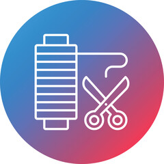 Thread Cut Line Gradient Circle Background Icon