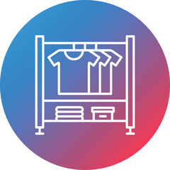 Clothes Hanger Line Gradient Circle Background Icon