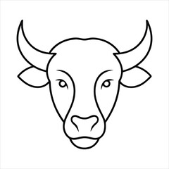 Buffalo Head Design for Banner or Advertisement with CMYK and Grayscale Colors