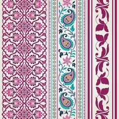 wedding card design, traditional paisley floral pattern , royal India	