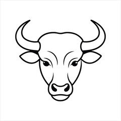 Buffalo Head Silhouette Design for Banner or Advertisement with CMYK Colors