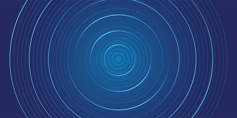 Dark blue abstract vector background with bright and elegant glowing circle lines stacked together, 3D cover of business presentation banner or night party.