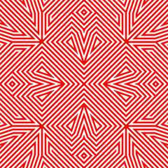 Optical ornament. Seamless pattern. Geometrical backdrop. Op art background. Geometric wallpaper. Modern motif. Digital paper. Linear textile print. Web design. Abstract image. Vector work.