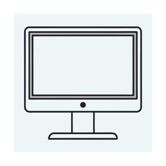 Simple flat vector illustration of a desktop computer monitor with white background