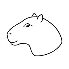 Capybara Head Illustration for Banner or Advertisement Design Template