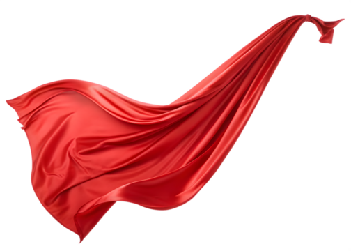 Elegant Flowing Red Fabric Material Graceful Movement