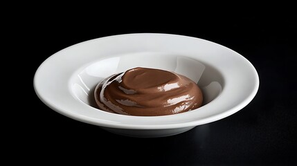 Chocolate Pudding in a White Bowl