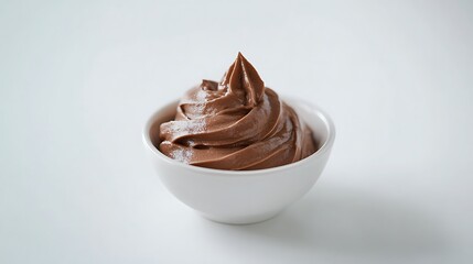 Chocolate Mousse in a White Bowl