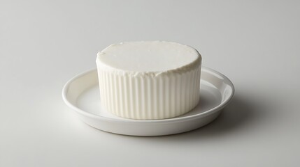 Round White Cheese on a Plate