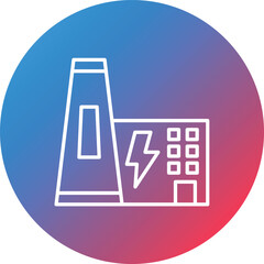 Geothermal Energy Line Gradient Circle Background Icon