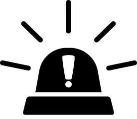 Siren Icon in Flat Monochrome Style