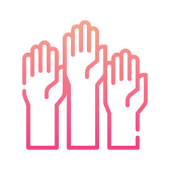 college icon spesial line with gradient color red_raise hand