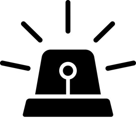 Flat Alert Siren Black Vector