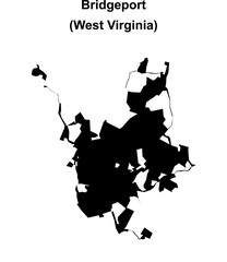 Bridgeport (West Virginia) blank outline map