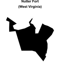 Nutter Fort (West Virginia) blank outline map