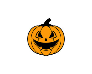 Halloween Pumpkin Vector – Cute Smiling Jack-o'-Lantern Face Vector Illustration for Spooky Fall Decorations.