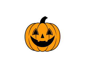 Halloween Pumpkin Vector – Cute Smiling Jack-o'-Lantern Face Vector Illustration for Spooky Fall Decorations.