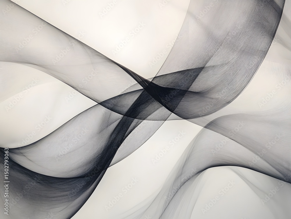 Poster abstract serenity: the image features elegant, flowing lines and gentle curves. it looks calming and