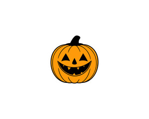 Cute Halloween Pumpkin face Vector – Smiling Jack-o'-Lantern Face Illustration for Fall and Trick or Treat Designs.