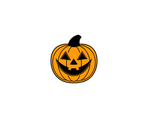 Cute Halloween Pumpkin face Vector – Smiling Jack-o'-Lantern Face Illustration for Fall and Trick or Treat Designs.