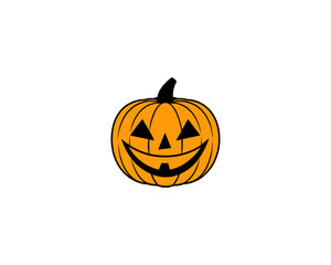 Cute Halloween Pumpkin face Vector – Smiling Jack-o'-Lantern Face Illustration for Fall and Trick or Treat Designs.