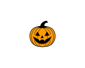 Halloween Pumpkin Faces Vector Set – Scary, Cute, Funny Jack-o’-Lantern Carved Pumpkins for Fall Design and Decoration.
