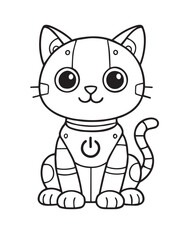 Lineart Cat Robot