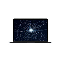 Broken Laptop Screen, Cracked Display, Computer Damage