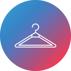 Clothes Hanger Line Gradient Circle Background Icon