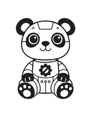 Lineart Panda Robot