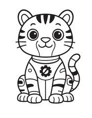 Lineart Tiger Robot