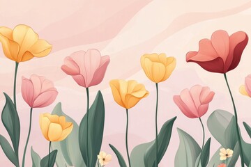 Pastel tulips in soft light