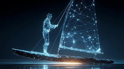 Digital Windsurfer Water Sport Animation - Powered by Adobe