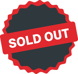 Obraz premium minimal torn sticker style sold out badge button