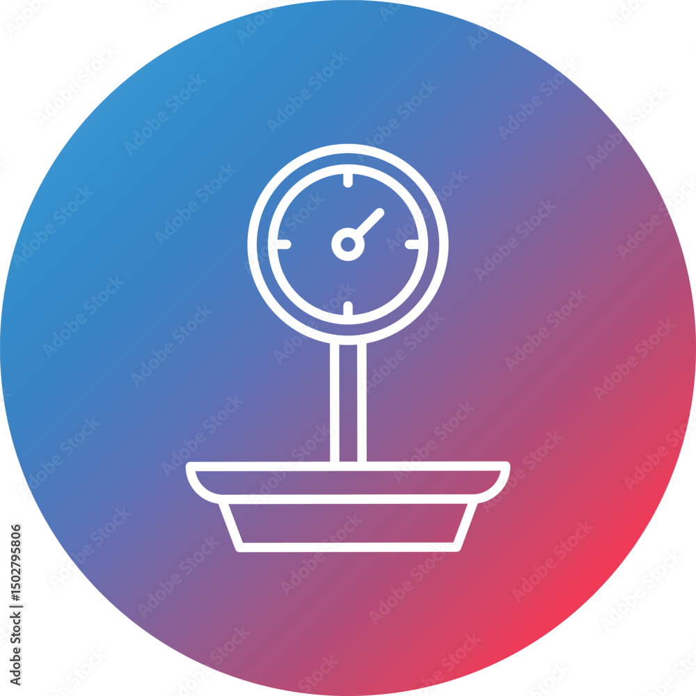 Poster weight machine line gradient circle background icon
