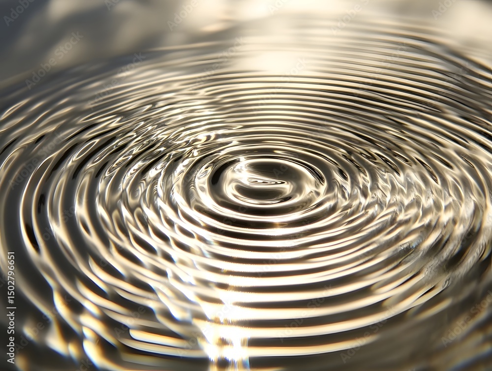 Poster ripples of tranquility: concentric waves radiate outwards from a central point, creating a captivati