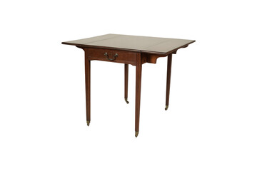 wooden table isolated on white  Regency Drop-leaf and Pembroke Tables 