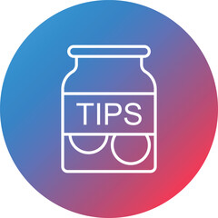Tips Jar Line Gradient Circle Background Icon