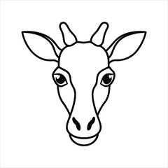 Elegant Giraffe Head Illustration for Banners and Ads