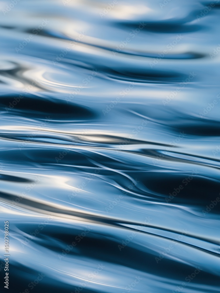 Aufkleber calm blue water surface reflecting light, creating ripples and patterns in a serene environment